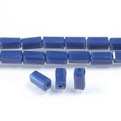 Chinese Cut Crystal Bead - Rectangle 08x4x4MM LT NAVY BLUE