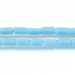 Chinese Cut Crystal Bead - Rectangle 08x4x4MM LT TURQUOISE