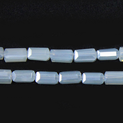 Chinese Cut Crystal Bead - Rectangle 08x4x4MM OPAL BLUE LUMI COAT