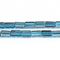 Chinese Cut Crystal Bead - Rectangle 08x4x4MM SEAGREEN LUMI COAT