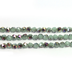 Chinese Cut Crystal Bead - Fancy 04MM AVACADO 1/2 RAINBOW Coated