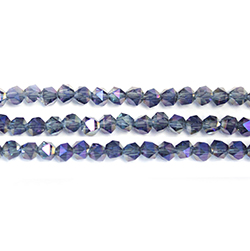 Chinese Cut Crystal Bead - Fancy 04MM CRYSTAL 1/2 PURPLE COATED