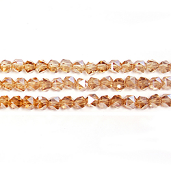 Chinese Cut Crystal Bead - Fancy 04MM LIGHT COLORADO TOPAZ LUMI Coated