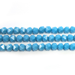 Chinese Cut Crystal Bead - Fancy Round 06MM BLUE TURQUOISE