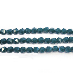 Chinese Cut Crystal Bead - Fancy Round 06MM TEAL OPAQUE