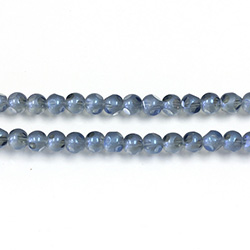 Glass Bead - Round Coated with Cut Window - 04MM MATTE HELIO BLUE