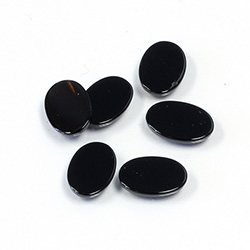 Gemstone Flat Back Flat Top Back Bevel Cabochon - Oval 10x7MM BLACK ONYX