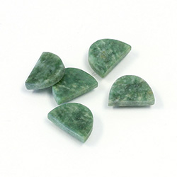 Gemstone Flat Back Flat Top Straight Side Stone - Half Oval 10x7MM WYOMING JADE