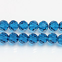 Chinese Cut Crystal Bead 32 Facet - Round 08MM CAPRI BLUE
