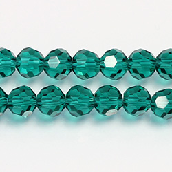 Chinese Cut Crystal Bead 32 Facet - Round 08MM EMERALD