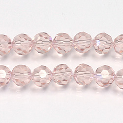 Chinese Cut Crystal Bead 32 Facet - Round 08MM LT ROSE