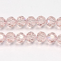 Chinese Cut Crystal Bead 32 Facet - Round 08MM LT ROSE