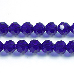 Chinese Cut Crystal Bead 32 Facet - Round 08MM SAPPHIRE