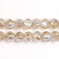 Chinese Cut Crystal Bead - Rondelle 06x8MM TAUPE SILVER LINE