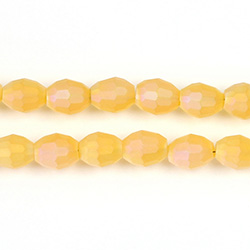 Chinese Cut Crystal Bead - Oval 07x5MM MATTE CITRINE AB