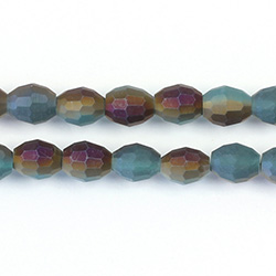 Chinese Cut Crystal Bead - Oval 07x5MM MATTE ZIRCON 1/2 PURPLE