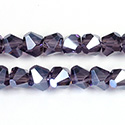 Chinese Cut Crystal Bead Diagonal Drilled - Bicone 05MM DARK AMETHYST LUMI COAT