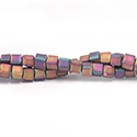 Chinese Cut Crystal Bead 30 Facet - Cube 02.5x2.5MM MATTE CARNIVAL Coat