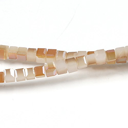 Chinese Cut Crystal Bead 30 Facet - Cube 02.5x2.5MM ALABASTER 1/2 TAUPE