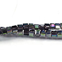 Chinese Cut Crystal Bead 30 Facet - Cube 02.5x2.5MM AMETHYST 1/2 GREEN
