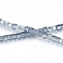 Chinese Cut Crystal Bead 30 Facet - Cube 02.5x2.5MM CRYSTAL BLUE LUMI Coat