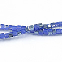 Chinese Cut Crystal Bead 30 Facet - Cube 02.5x2.5MM BLUE OPAQUE with LUMI Coat