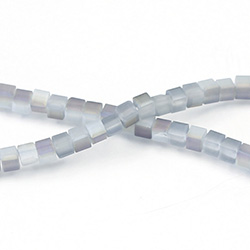 Chinese Cut Crystal Bead 30 Facet - Cube 02.5x2.5MM MATT CRYSTAL 1/2 PURPLE