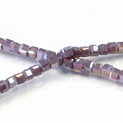 Chinese Cut Crystal Bead 30 Facet - Cube 02.5x2.5MM PURPLE AB