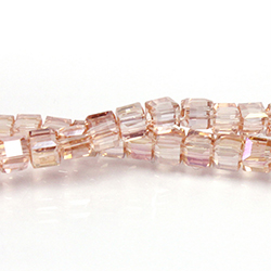 Chinese Cut Crystal Bead 30 Facet - Cube 04.5x4.5MM ROSALINE AB