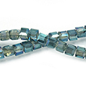 Chinese Cut Crystal Bead 30 Facet - Cube 04.5x4.5MM CRYSTAL/TRANS GREEN Coat