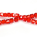 Chinese Cut Crystal Bead 30 Facet - Cube 04.5x4.5MM LT SIAM RUBY
