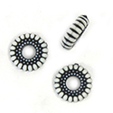 Plastic Bead Engraved Spacer - 10.5MM ANTIQUE IVORY