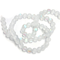 Mystic Sea Quartz Bead - Smooth Round 06MM MATTED SEA CRYSTAL with AB Coating