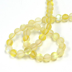 Mystic Sea Quartz Bead - Smooth Round 06MM MATTED SEA TOPAZ with AB Coating