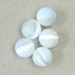 Fiber-Optic 1-Hole Ball - 12MM CAT'S EYE WHITE