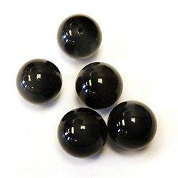 Gemstone 1-Hole Ball 12MM BLACK ONYX