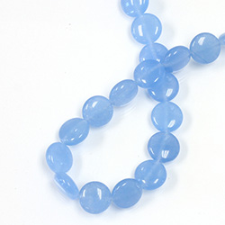 Gemstone Bead - Smooth Round Lentil 10MM Dyed QUARTZ Col. 12 CALCEDON