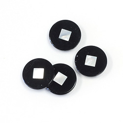 Gemstone Flat Back Flat Top Straight Side INLAY DESIGN - Round 12.4MM ONYX/MOP