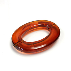 Italian Plastic Bead - Mixed Color Smooth Oval Ring 40x30MM TORTOISE