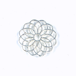 Metal Filigree Link Connector - Flat Round 23MM SILVER