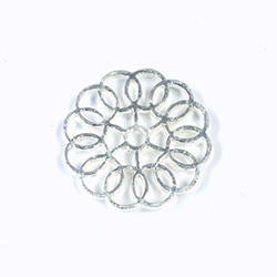 Metal Filigree Link Connector - Flat Round 24MM SILVER