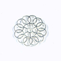 Metal Filigree Link Connector - Flat Round 24MM SILVER