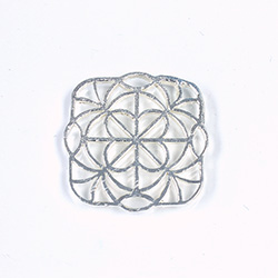 Metal Filigree Link Connector - Flat Square 24x24MM SILVER