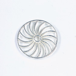 Metal Filigree Link Connector - Flat Round 24MM SILVER