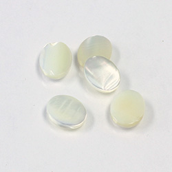 Shell Flat Back Flat Top Straight Side Stone - Oval 10x8MM WHITE TROCHUS