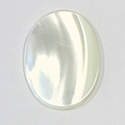 Shell Flat Back Flat Top Straight Side Stone - Oval 40x30MM WHITE TROCHUS