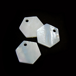 Shell Pendant - Smooth Flat Hexagon 11MM WHITE MOP