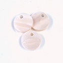 Shell Pendant - Smooth Flat Round 15MM PINK MUSSEL