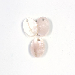 Shell Pendant - Smooth Flat Oval 14x10MM PINK MUSSEL