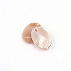 Shell Pendant - Smooth Flat Oval 18x13MM PINK MUSSEL